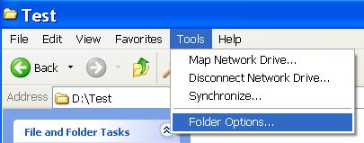 Open Folder Options on the Tools menu