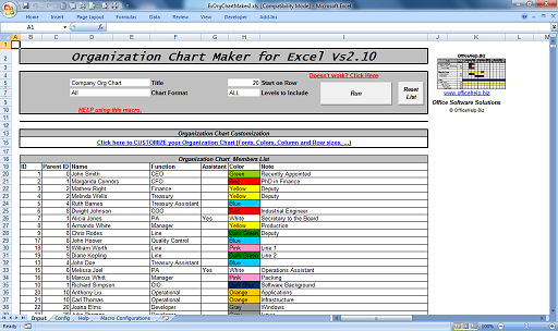 Organization Chart Maker Excel