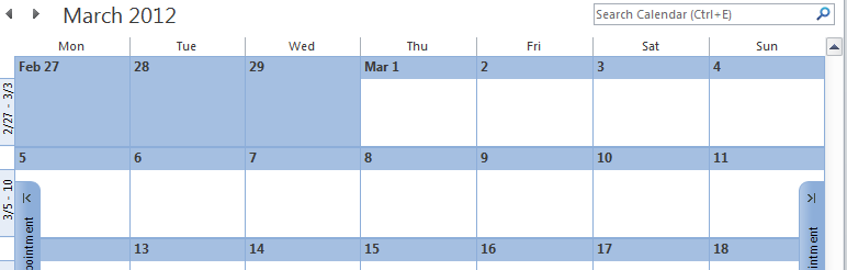 Monthly Calendar View